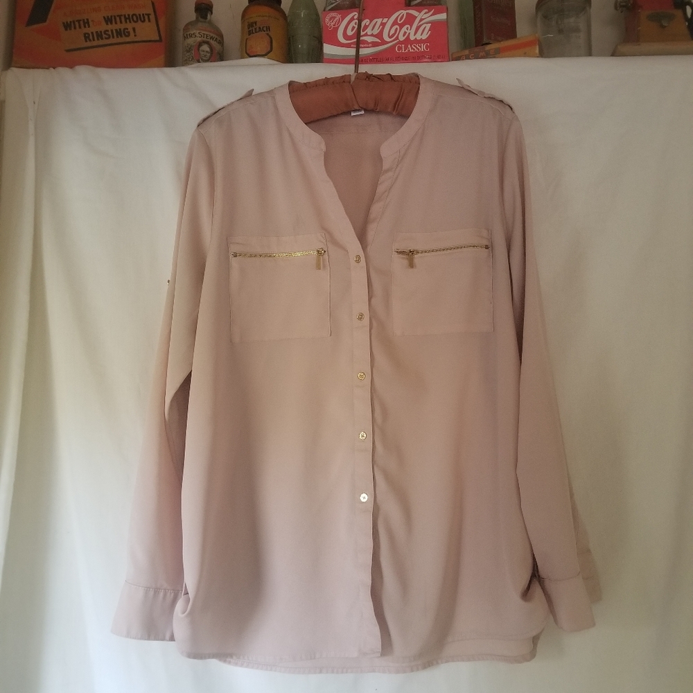 Calvin Klein blouse w/gold accents